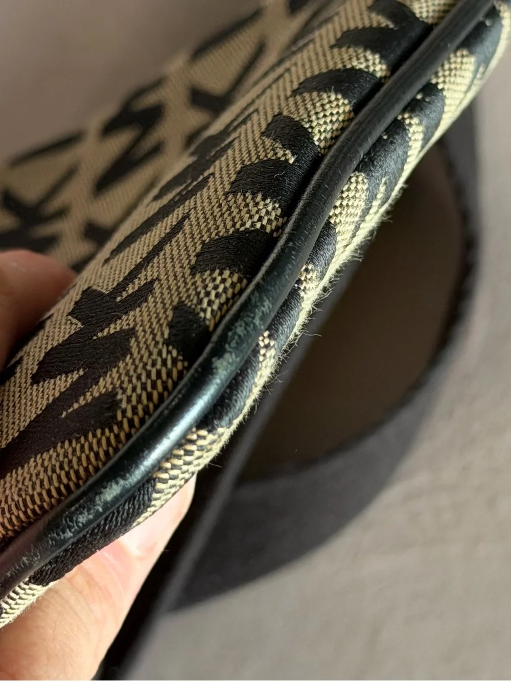 MICHAEL KORS Signature Logo Black & Gray Fabric Crossbody